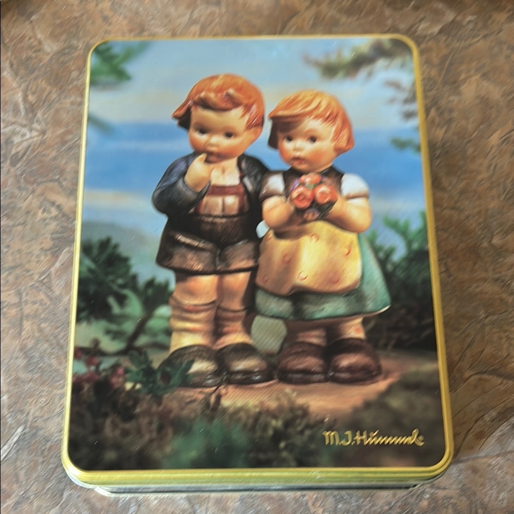 M.I. Hummel Vintage Decorative Collectible Tin with Stationary & Envelopes